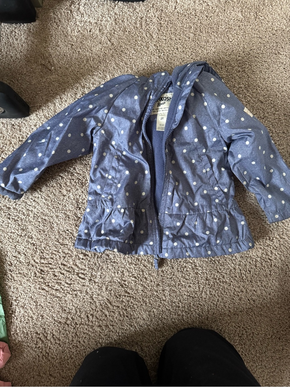 OshKosh B'gosh Girls' Blue Polka Dot Hooded Jacket